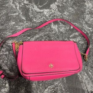 Tory Burch Pink Crossbody Bag with Gold Hardware